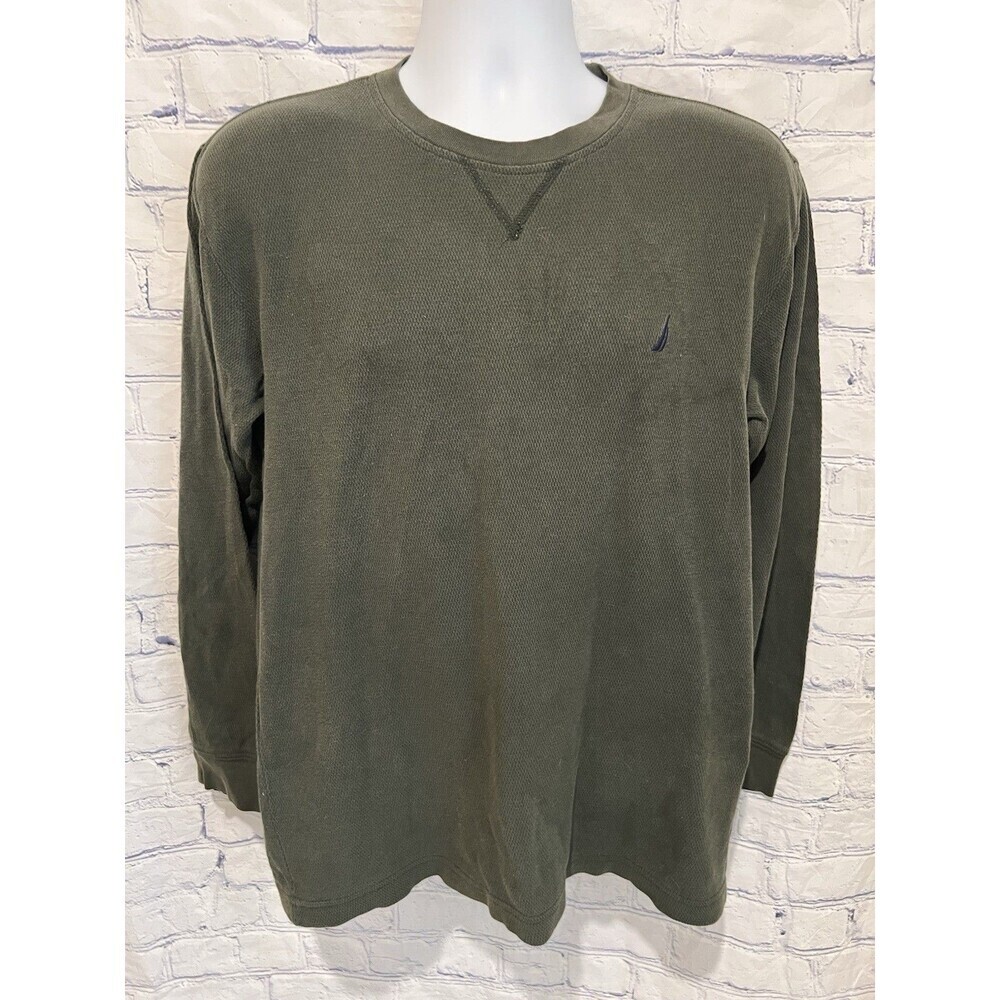 Nautica Men's Navtech Crewneck Cotton Sweater, Pine Forest Green, Medium - Picture 1 of 4